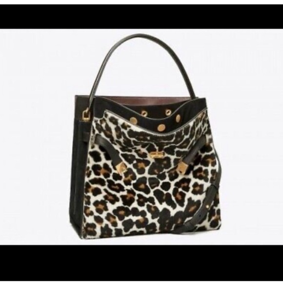 UNIQUE TORY BURCH~LEE RADZIWILL BAG IN LEOPARD SHEARLING - Picture 4 of 8